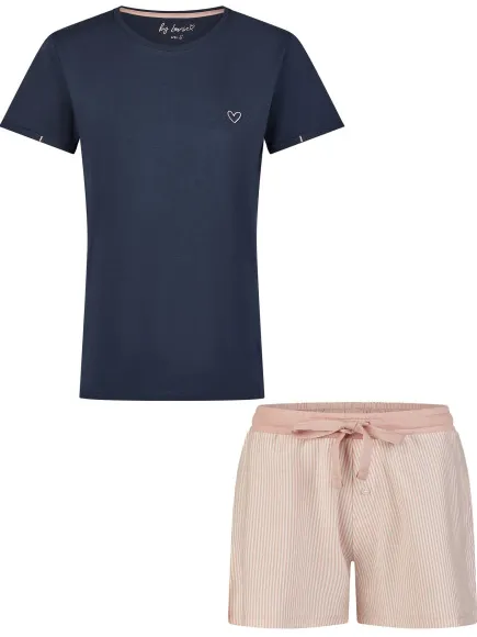 By Louise Dames korte pyjama set shortama blauw, foto 2