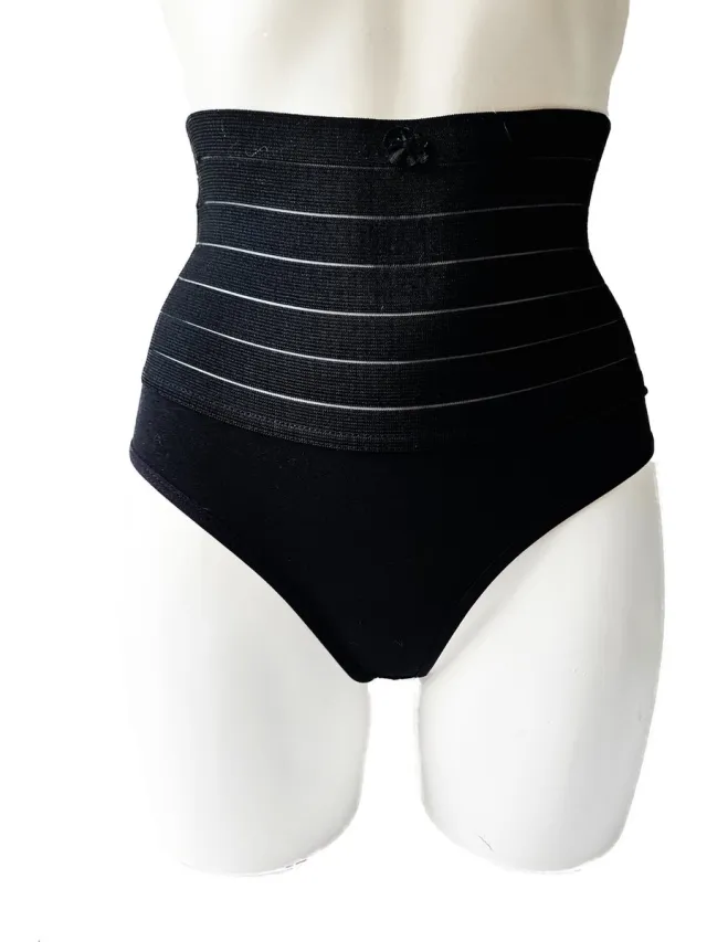 BamBella ® 2 stuks - ondergoed - maat S Sterk corrigerende Taille Korset onderbroek string Zwart