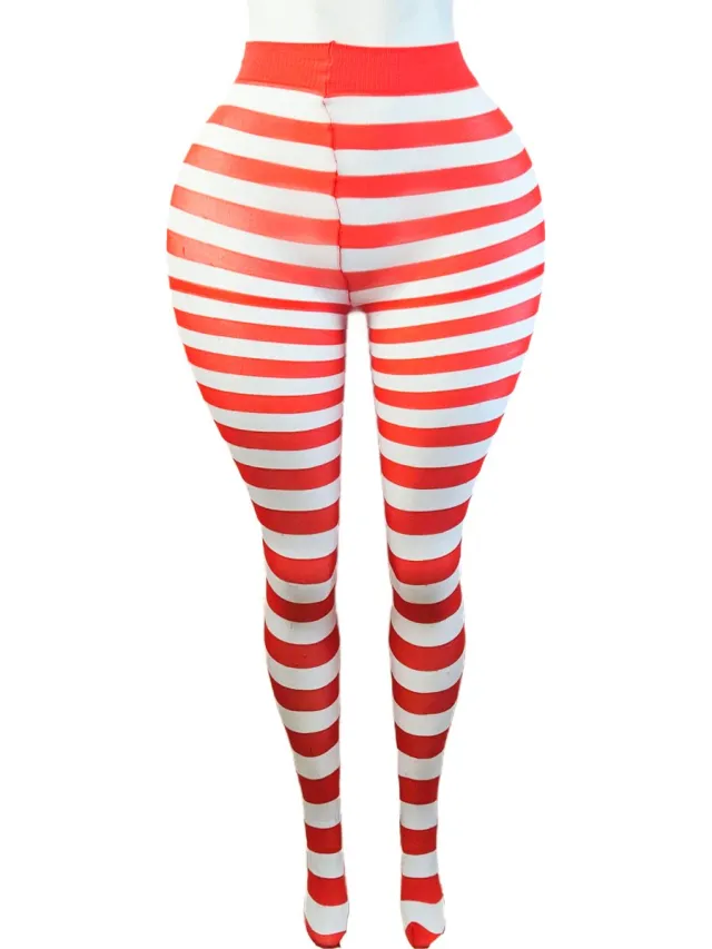 BamBella ® - Panty - onesize - maillot pantys Dames - Onesize - wit rood gothic feest halloween