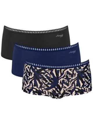 Sloggi GO Crush hipstershorts 3-pack Lila,Zwart,Roze,Versch.kleure/Patroon,Blauw,Groen,Bruin,Beige,Wit,Geel,Rood