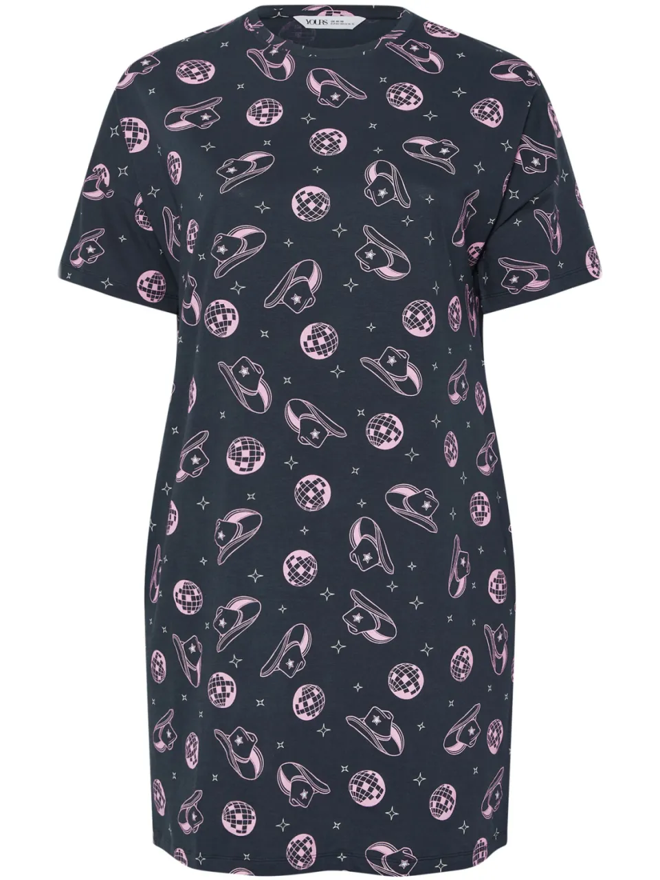 Yours Marineblauw 'Cowgirl Hat' Slaapshirt-60, foto 4