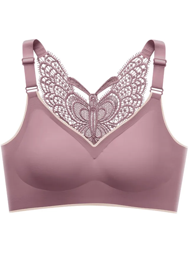 carmdering Beha - Dames BH - Push Up - Beugelloos en naadloos voor maximaal comfort - Zachte viscose-elastaan mix, Oeko-Tex gecertificeerd - Subtiele padding voor natuurlijke lift - Veelzijdig als top of onderlaag Paars