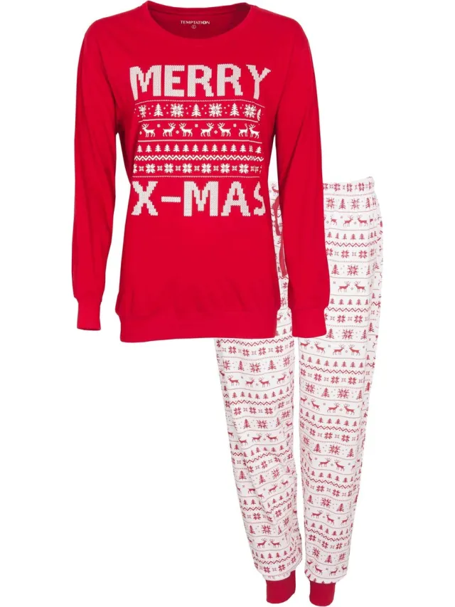Temptation Dames Pyjama - 100% Gekamde Katoen - Rood