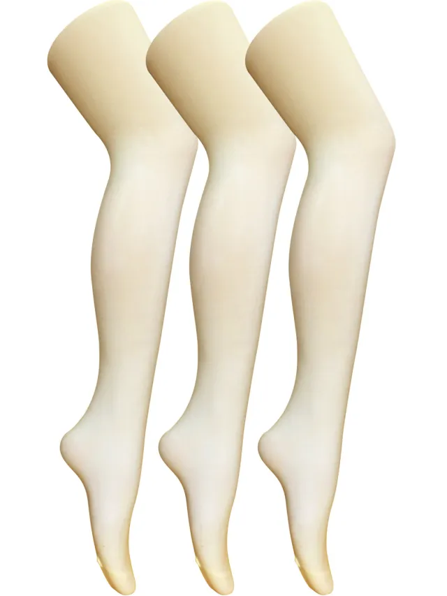 Sock Snob 3 paar dames gekleurde ondoorzichtige 80 denier panty's - Room Crème