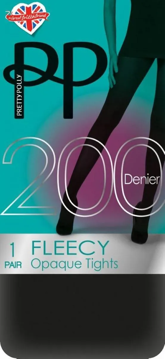 Pretty Polly Panty - Fleece - Opaque - Thermo Panty - 200 Den. - 34/40 - Zwart