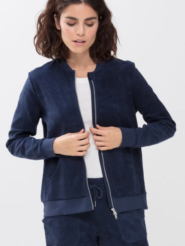 Mey Vest Dunja met rits Dames 16775 - Blauw 408 night blue Dames