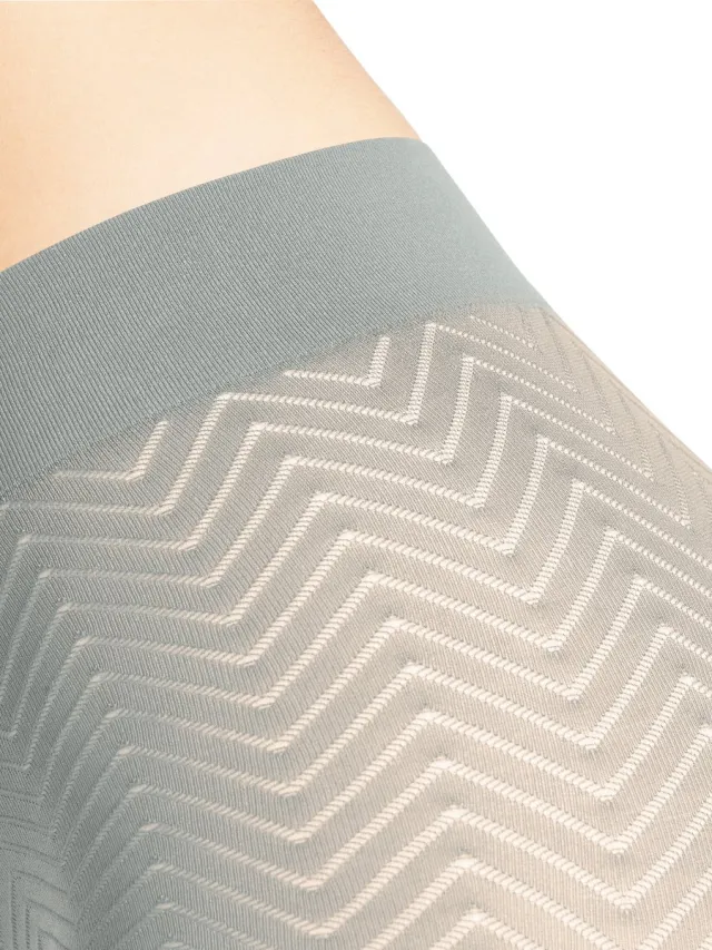 Falke Chevron gedessineerd materiaal halfdoorzichtig 50 DEN panty dames grijs-L grijs 3462