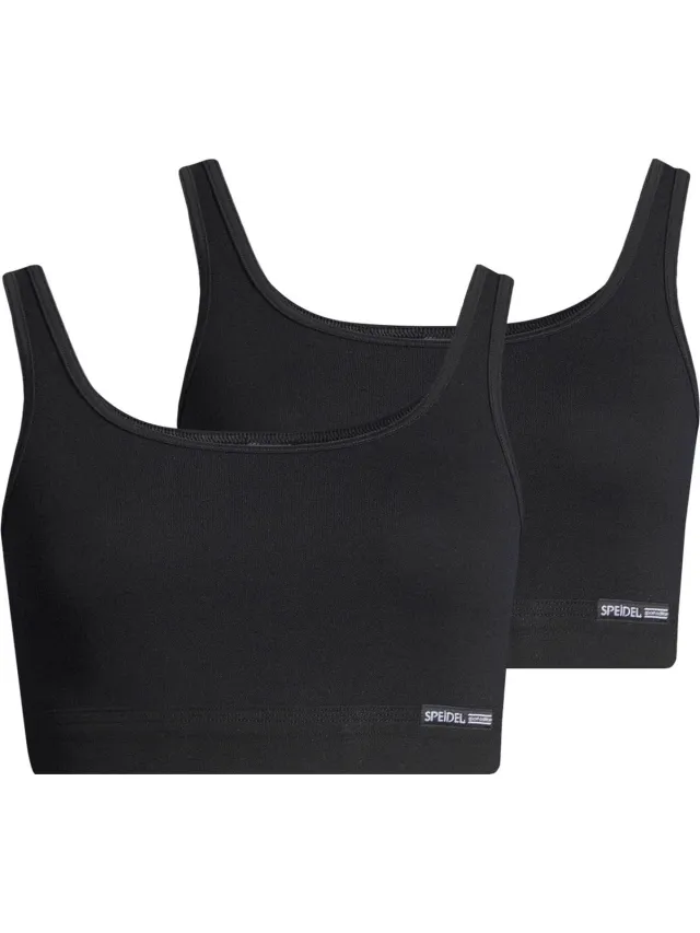 Speidel bustier 2 pack Bio Cotton zwart