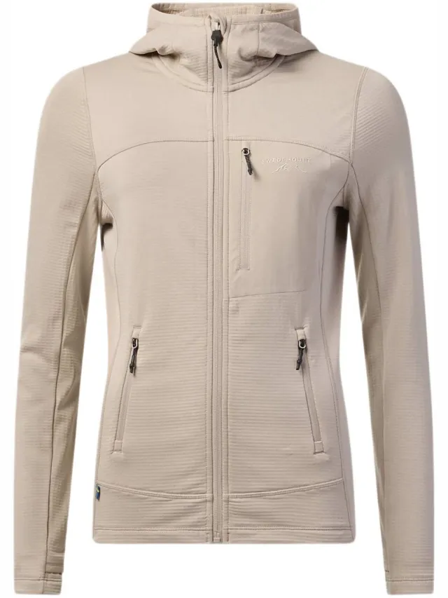 Swedemount Trondheim Midlayer Hoodie – Damestrui – lt. stone beige