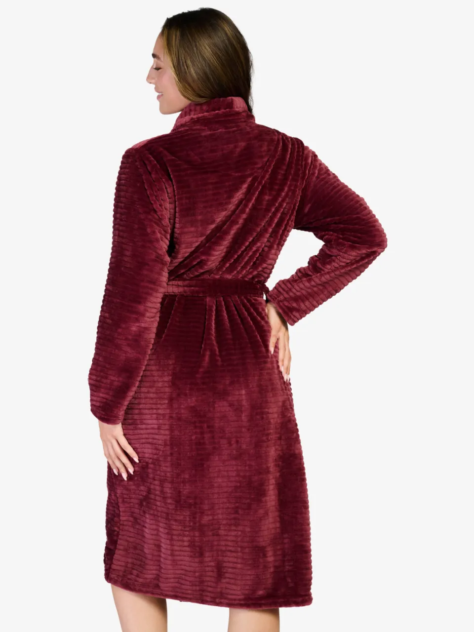Ten Cate fleece badjas - donkerrood, foto 3