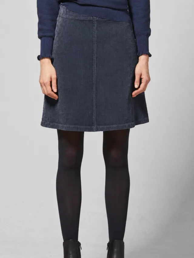 HempAge dames vegan Rok A-Lijn Corduroy Donkergrijs