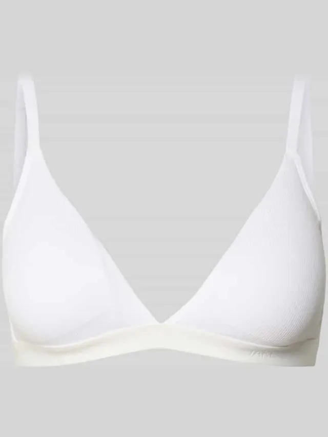 Jake*s Casual Triangel-bh met elastische band met logo Wit
