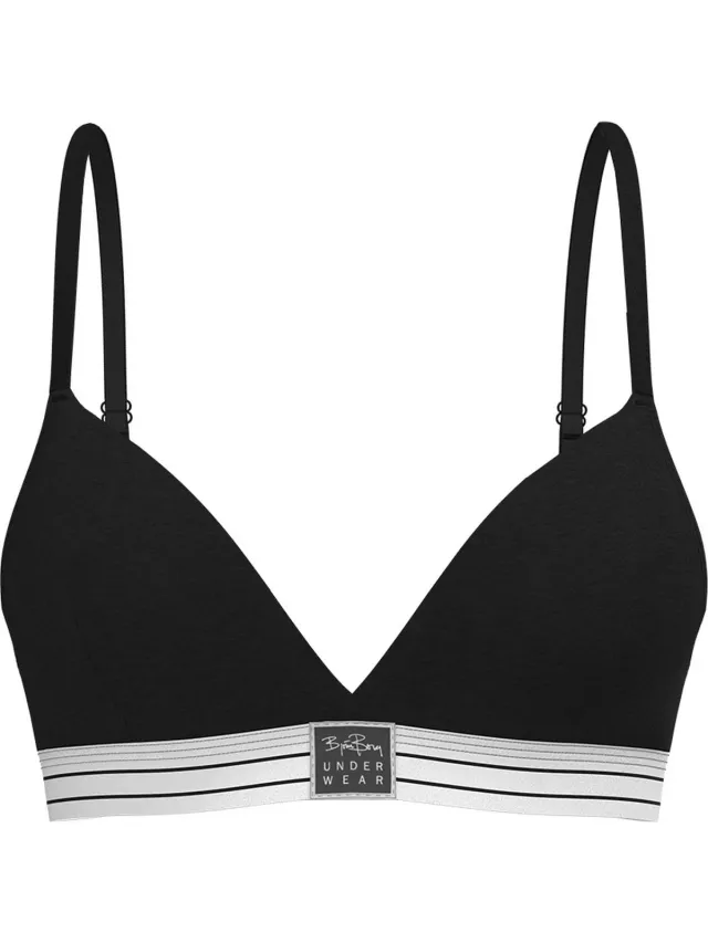 Björn Borg Bjorn Borg Katoenen triangle BH - katoenen Dames bralette zonder vulling - Niet voorgevormd - XXL - Zwart