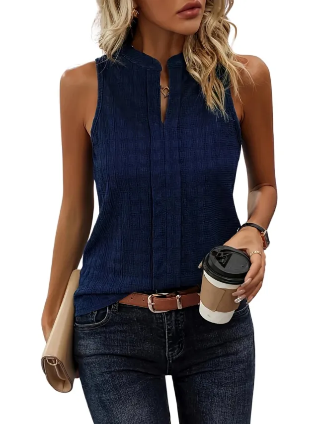 Livano Topje Dames - Kleding - Shirt - Blouse - Kort - Volwassen - Marineblauw