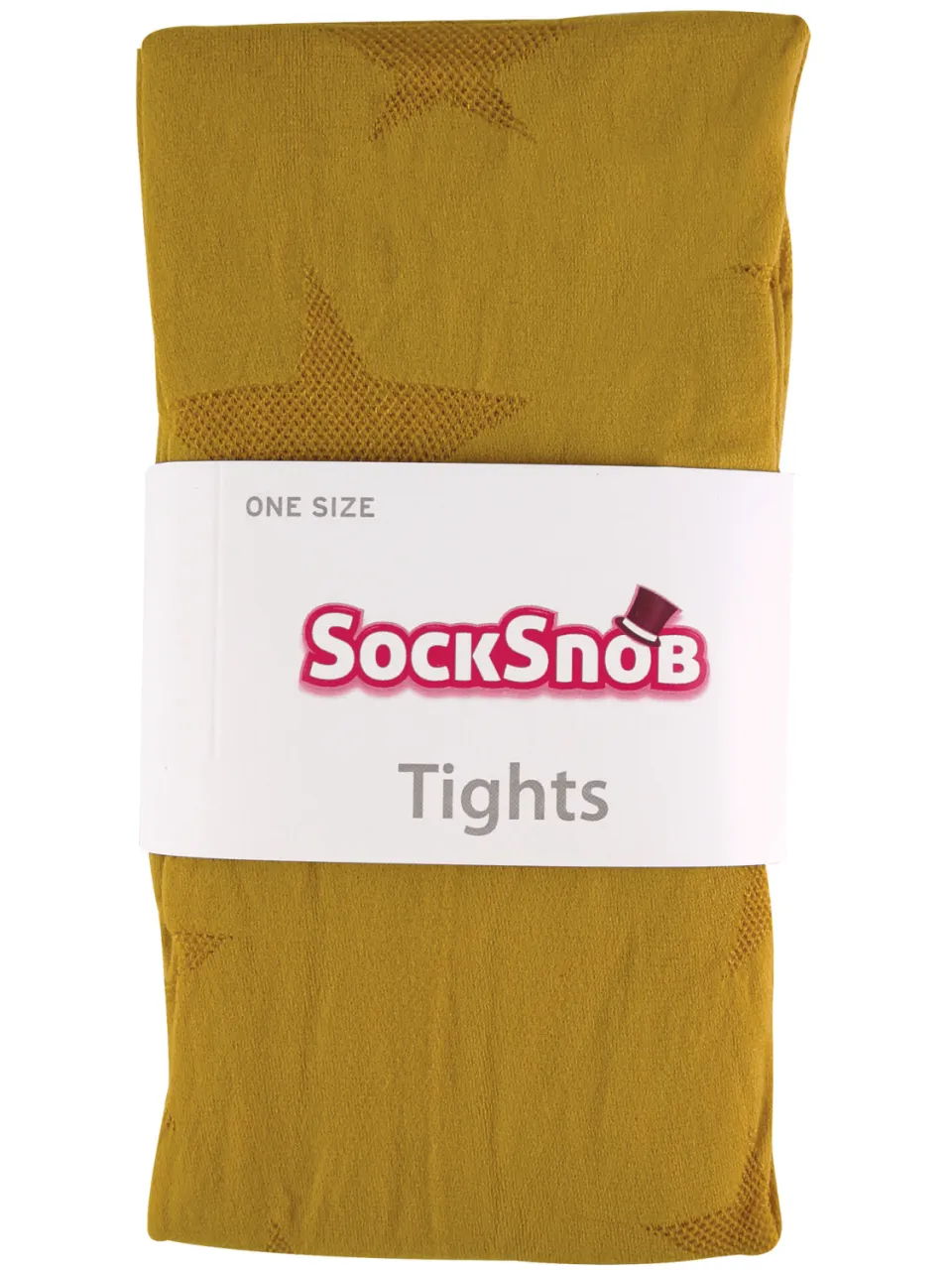 Sock Snob Dames80 denier ondoorzichtig patroon panty's - Star Mosterd, foto 2