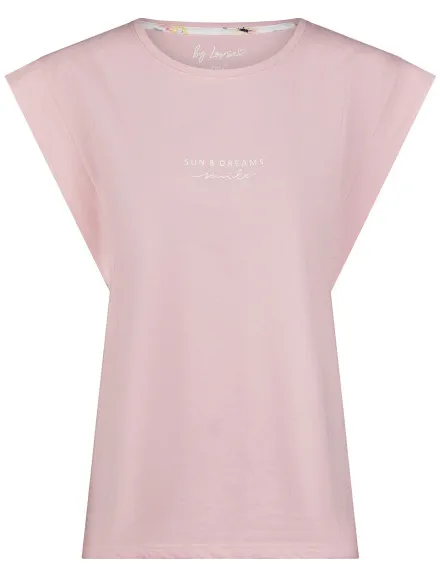 By Louise Dames capri pyjama set roze driekwart, foto 2
