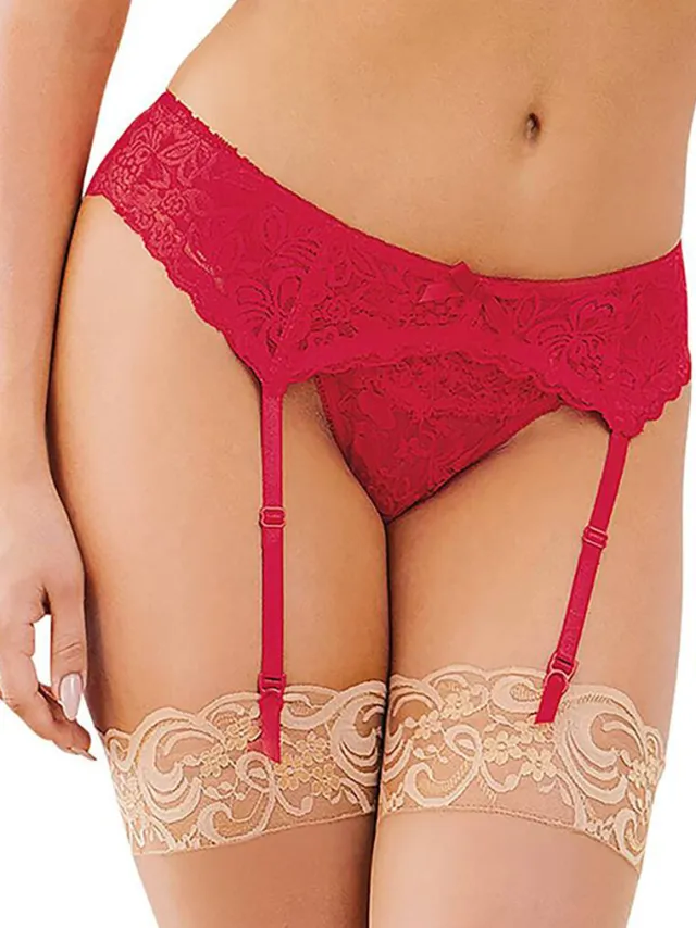 Dreamgirl Kant Garterband Diamant - Zwart