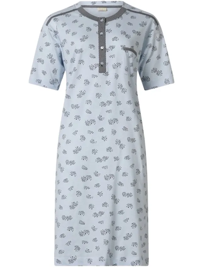 Lunatex dames nachthemd 224135 - single jersey - blauw