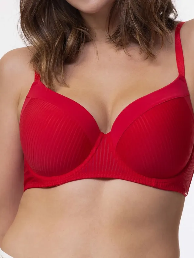 Dorina BH Carmen - T-shirt BH met Beugel - Grote maten bh met vulling met brede bh band - 95D - Zwart