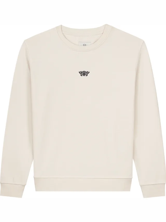 A-dam Mother Moth - Sweater - Katoen - Trui - Dames - Beige White