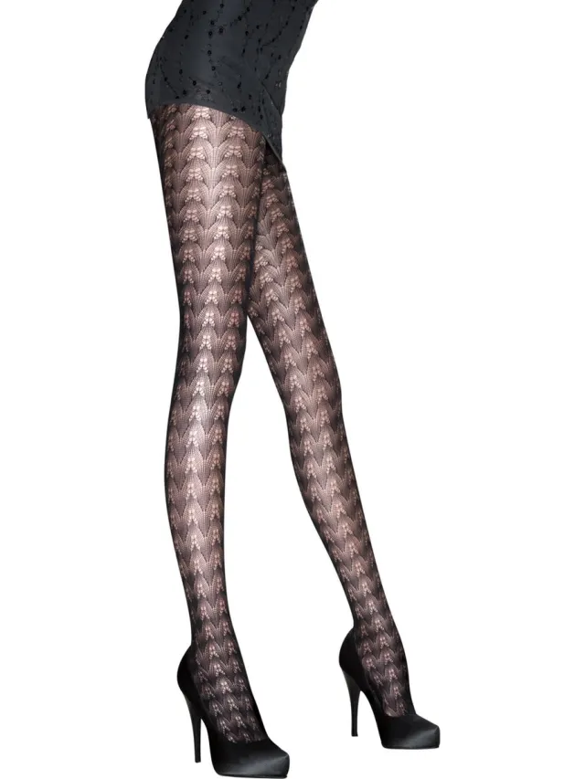 Aristoc Panty - Catwalk Trends - Textured Chevron - 42/48 - Zwart