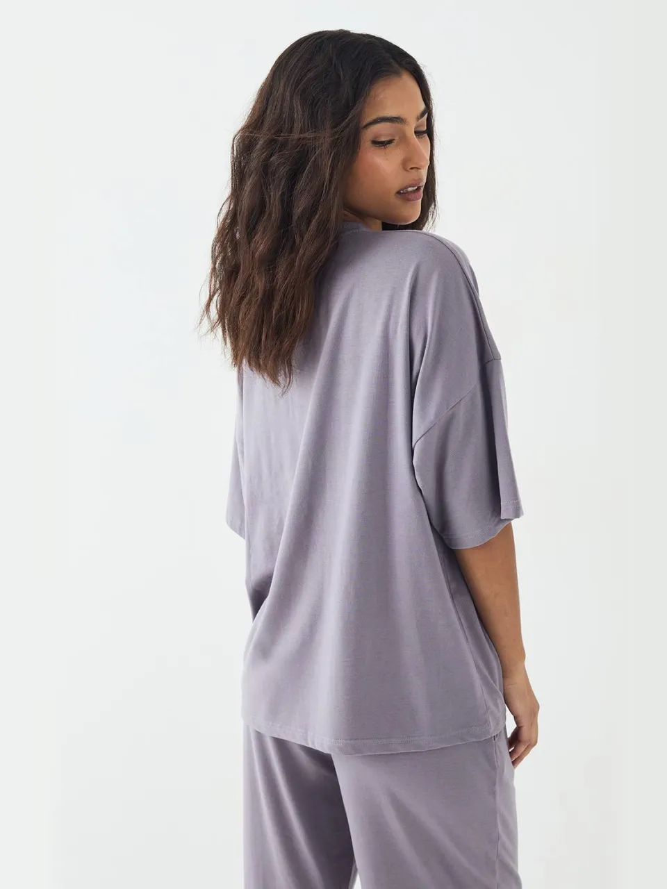 Dames DSGN Studio Lounge Korte Mouw Oversized Superzacht T-Shirt mauve, foto 2