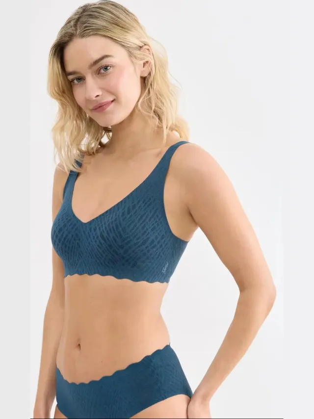 Sloggi Zero feel Soft Bra Bliss - Naadloze BH top - Kanten bralette met brede bandjes Sloggi Zero feel Soft Bra Bliss - Naadloze BH top - Kanten bralette met brede bandjes - XL