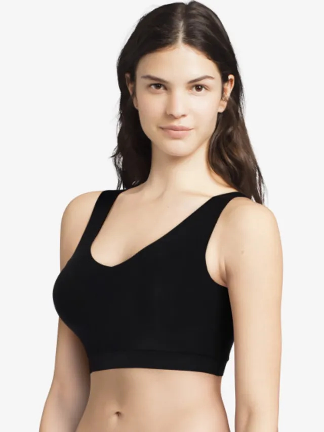 Chantelle SoftStretch - V-Neck Voorgevormde Top - naadloos - onzichtbaar - ZWART