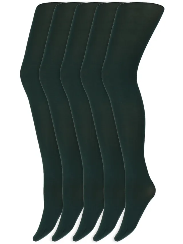 Marianne Gekleurde Panty’S | Micro | 60 Denier | Merk: Marianne | Maat: S T/M Xxl | Kleur: Donker Groen | 5 Paar
