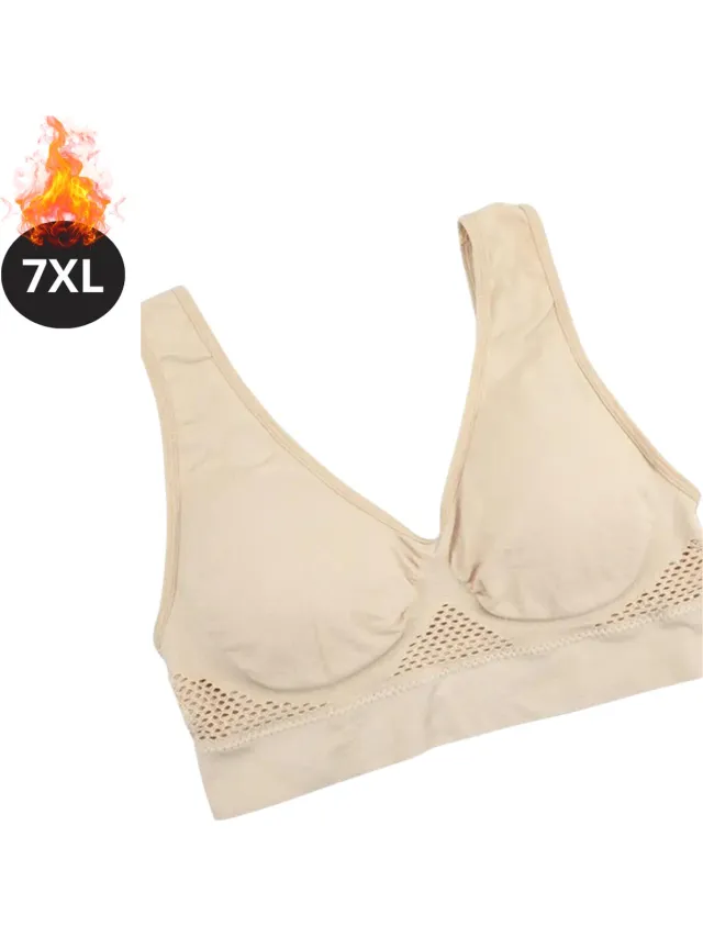 Livano BH Zonder Beugel - Zonder Bandjes - Push-up Bh's - Comfort Beha - Comfortabel - Sterk - Plus Size - Beige