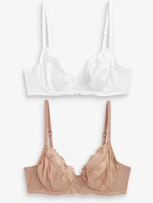 Next Dames - Niet opgevulde beha's met hele cup - Wit White/Praline Nude