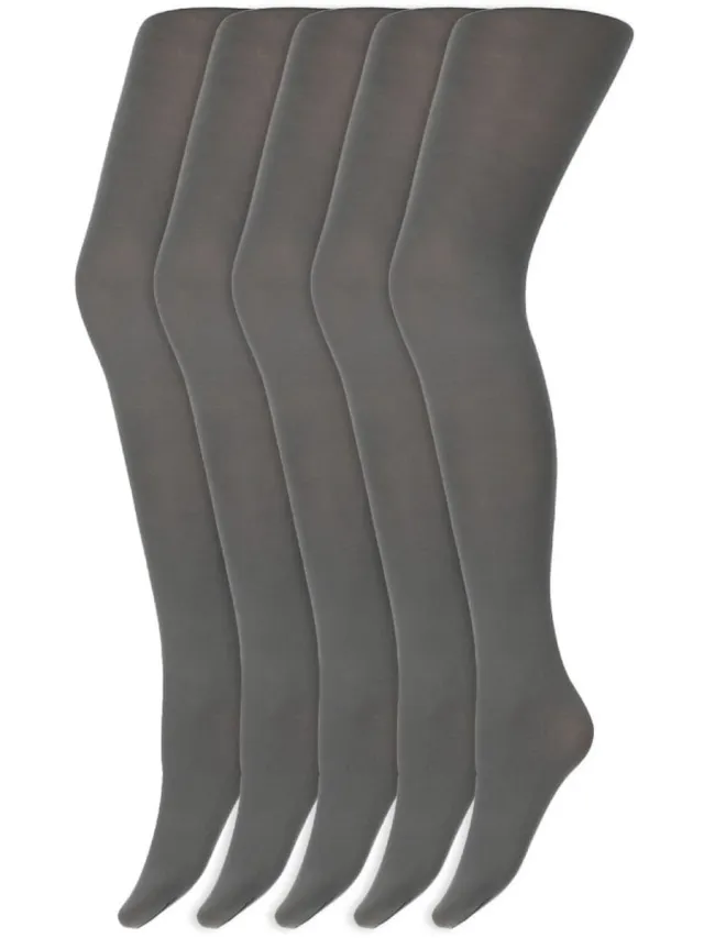Marianne Gekleurde panty’s | Micro | 60 Denier | Merk: Marianne | Maat: S t/m XXL | Kleur: Metaal grijs | 5 Paar