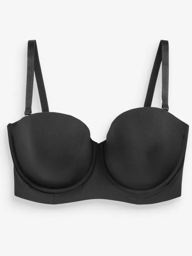 Next Dames - Lange strapless beha met lichte vulling en lage achterkant voor een mooi silhouet - Zwart Black