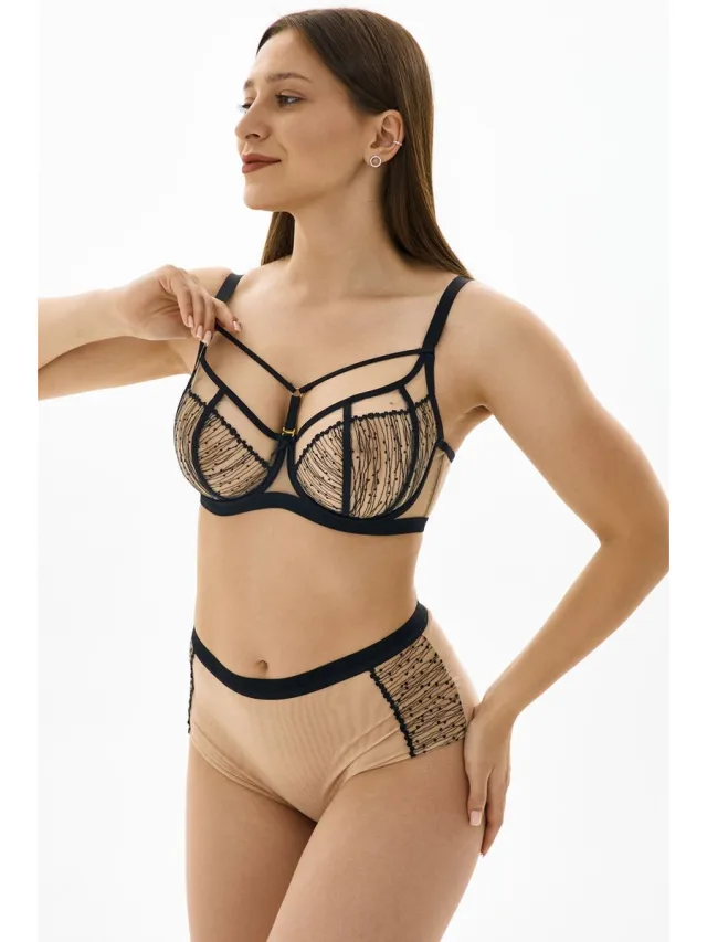 MILENKA balconette BH - skin lace Huid-zwart