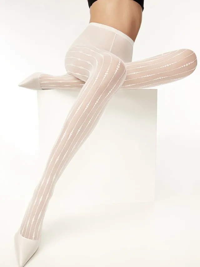 Penti HEART BEAT Panty 30 Denier Fantasie - BRIDAL WHITE