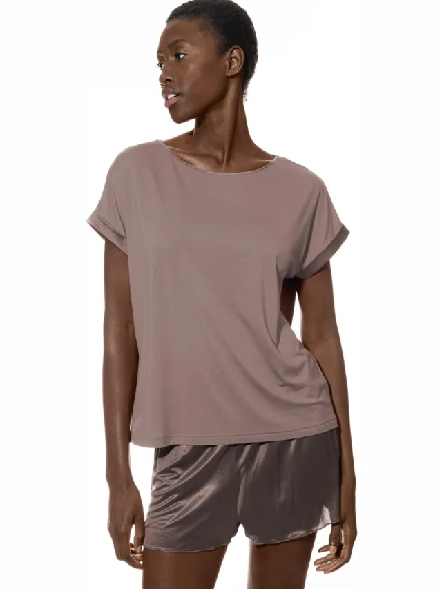 Mey T-shirt Serie Pure Chic Milk`n Coffee bruin