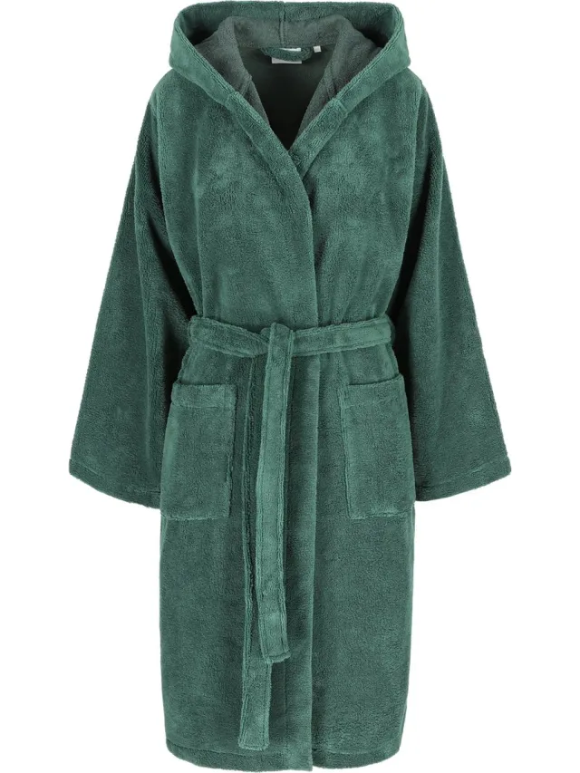 Casilin Teddy Badjas met Capuchon - Fleece en katoen - Eucalyptusgroen