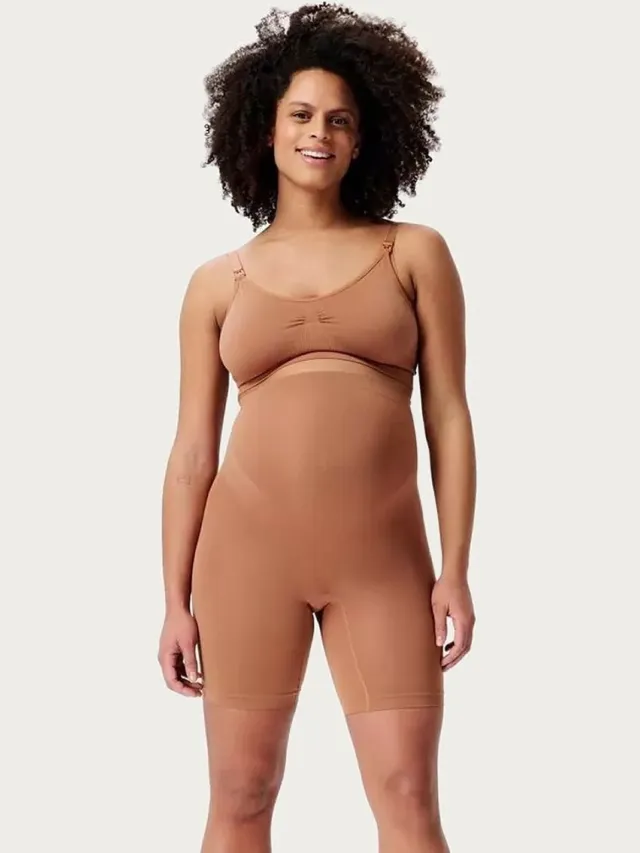 Noppies Niru Naadloze Sensil Zwangerschapsshort Hoog Lange Pijp Hazel