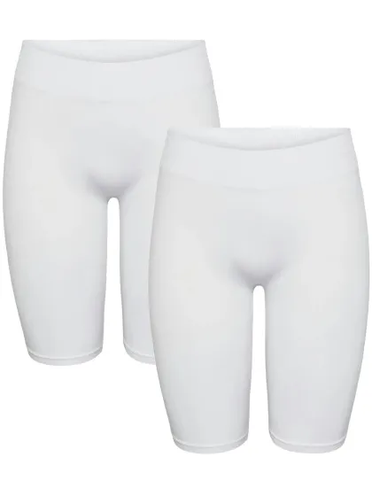 Pieces Dames shorts pclondon onderbroek lange pijp 2-pack wit, foto 2