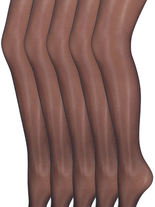 Zijdeglans Panty | Transparant van teen tot taille | 15 Denier | Merk: Marianne | Maat: S t/m XXXL | Kleur: Marine | 5 Paar