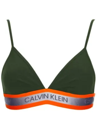 Calvin Klein Hazard Cotton Unlined Triangle bralette groen