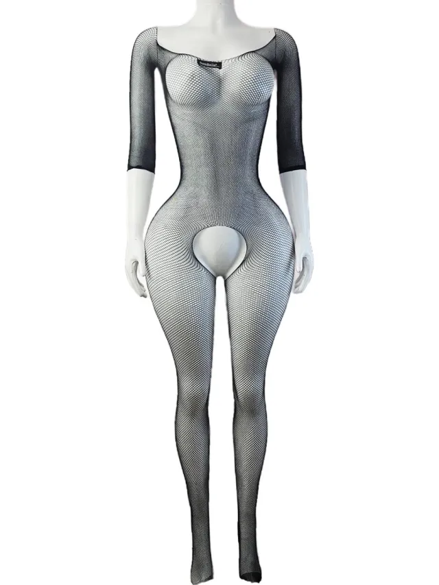 BamBella ® - Panty pak -Onesize - body suit - Dames - Onesize - Erotische jumpsuit van kant lingerie Zwart