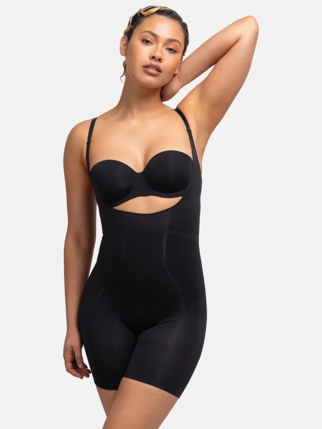 Dorina open bust corrigerende bodysuit Absolute Sculpt zwart