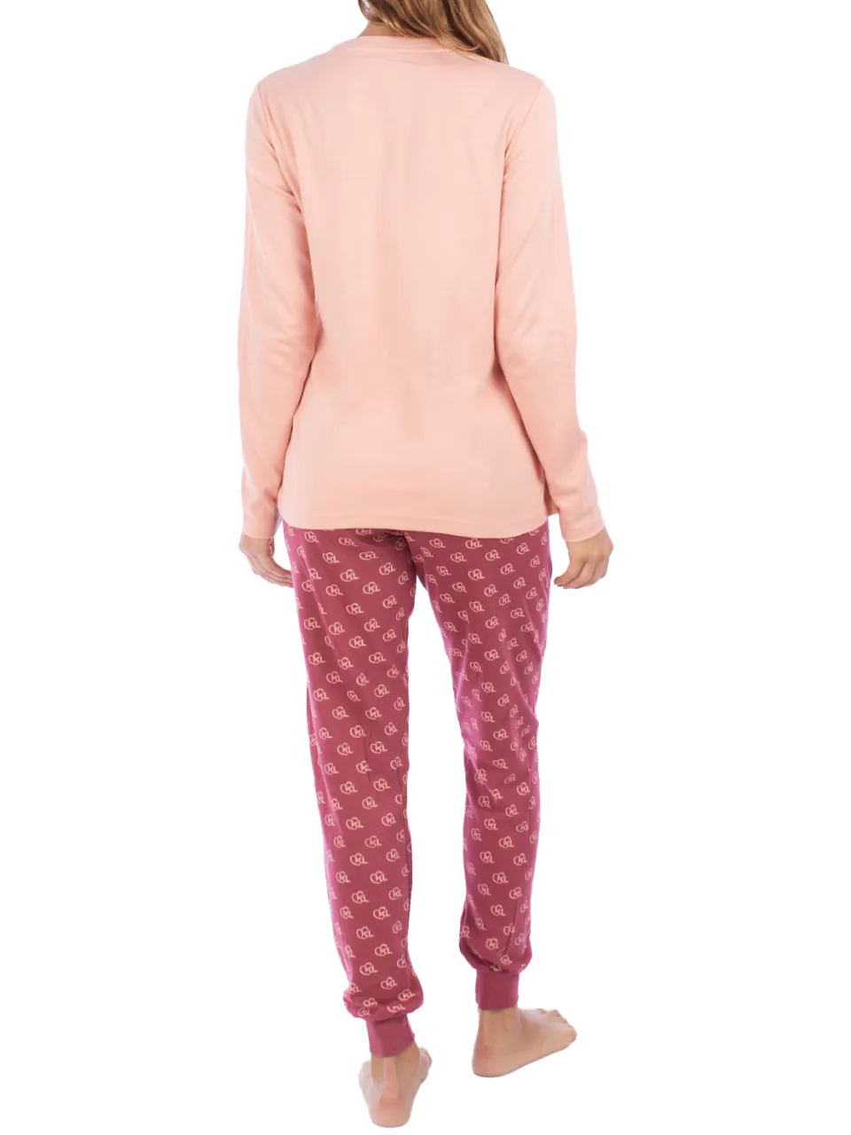 Kisses&Love KLP1 dames winterpyjama met lange mouwen roze, foto 2