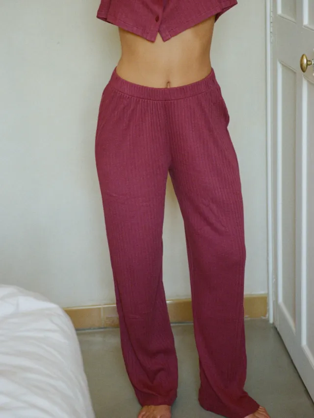 Nénés dames vegan Broek Maud Pruim Donkerpaars