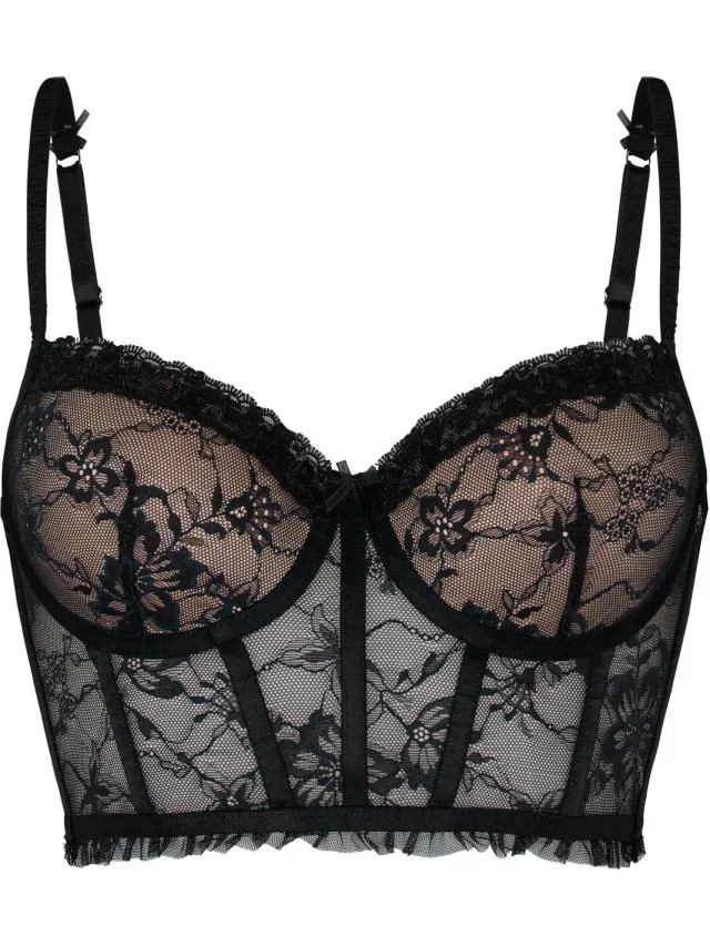 Hunkemöller Padded Underwired Longline Bra Felicity Zwart