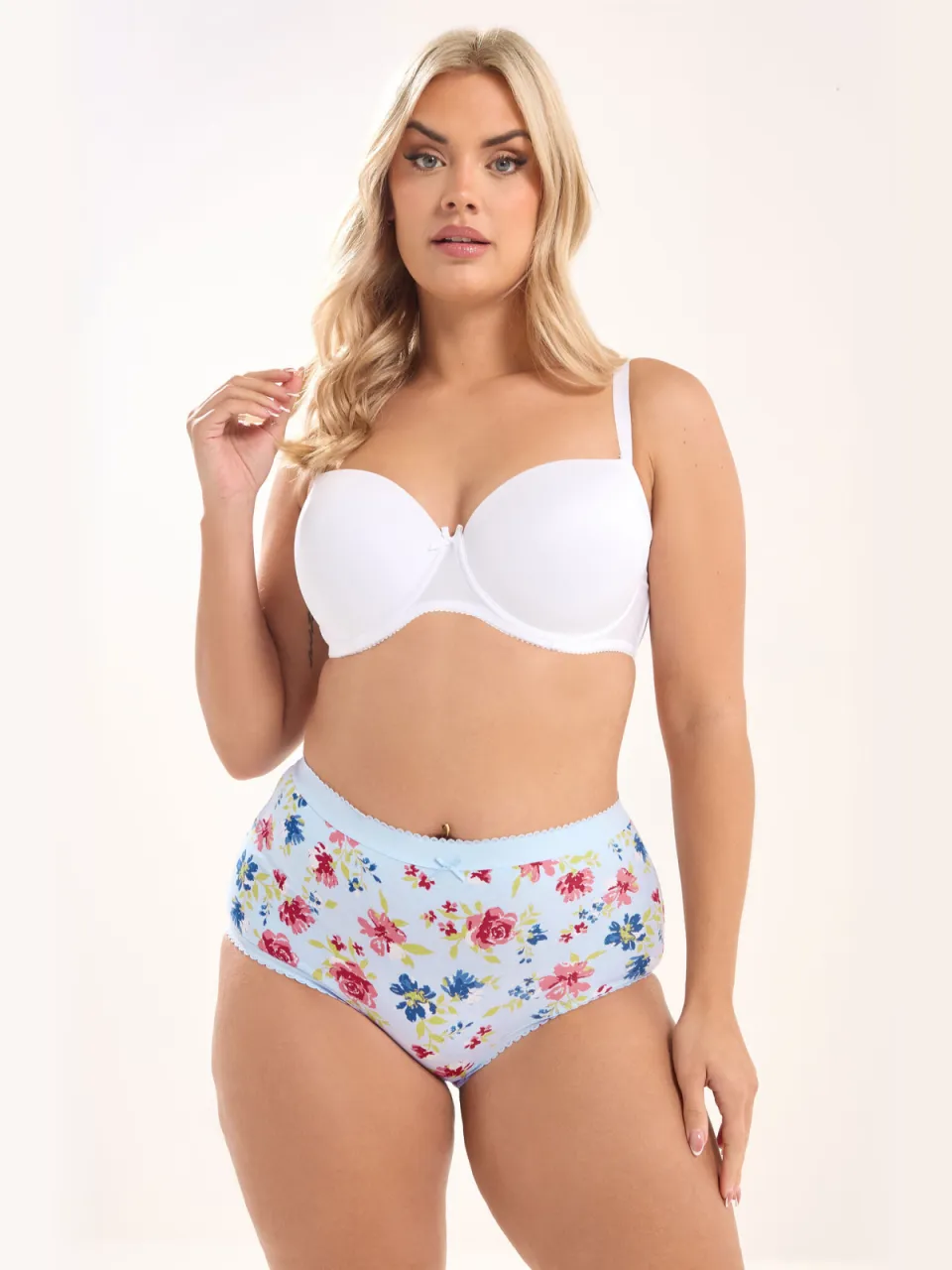 Yours 5 Pack Blauwe En Roze Slips Met Volledige Dekking En Bloemenprint-48, foto 4