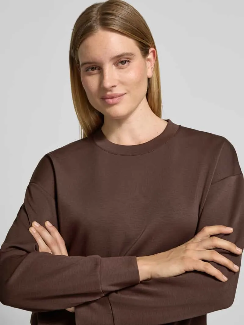 Marc O'Polo Regular fit shirt met lange mouwen van pyjama met verlaagde schouders donkerbruin, foto 5