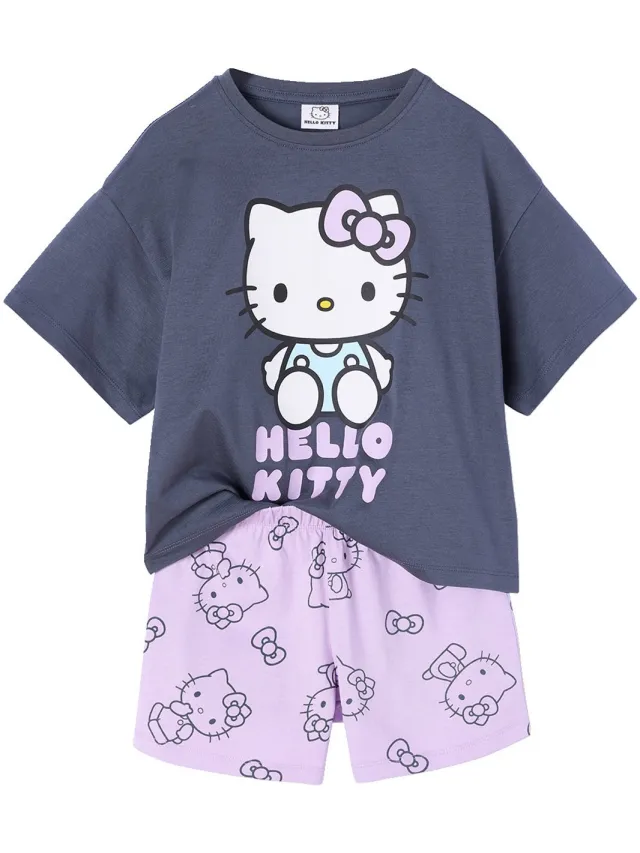 Hello Kitty HELLO KITTY Pyjashort voor tienermeisjes antraciet