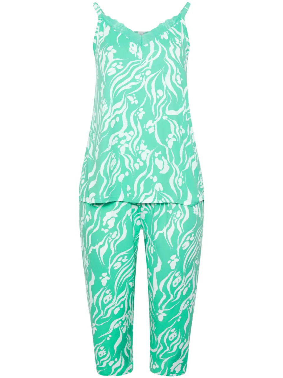 Yours Groene Abstracte Zachte Cropped Pyjamaset-48, foto 4